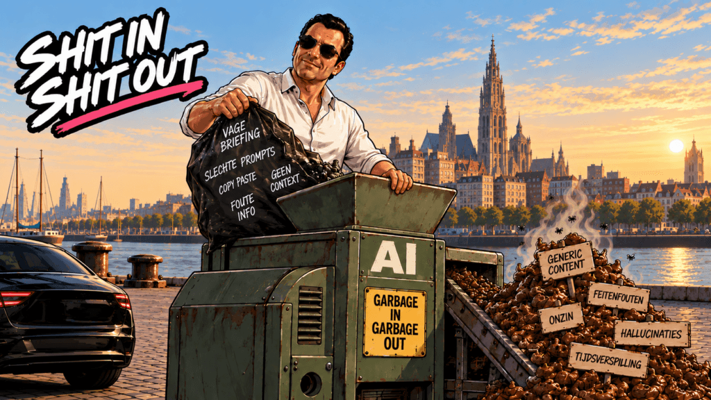 AI in marketing: shit in, shit out. Wie vaagheid in de machine stopt, krijgt vaagheid terug, alleen sneller.