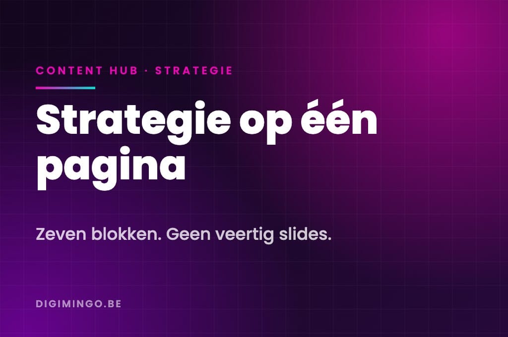 Je digitale strategie op één pagina: sjabloon met voorbeeld